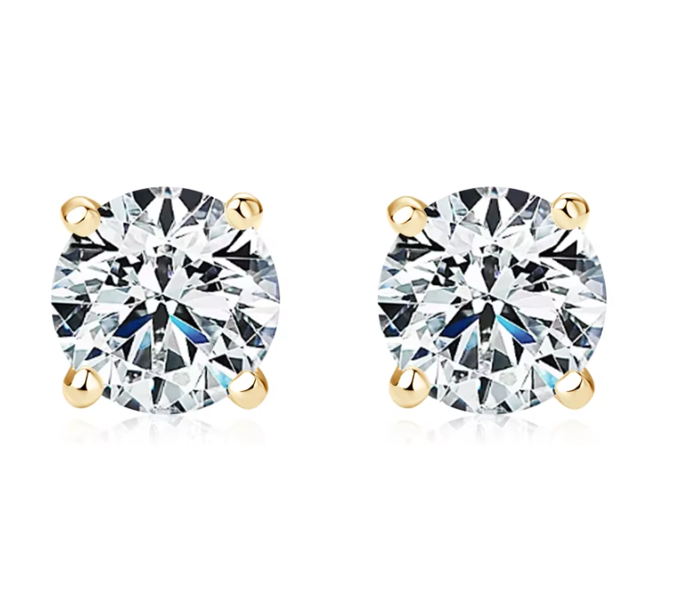 6.5mm 1 Carat Moissanite Stud Earrings