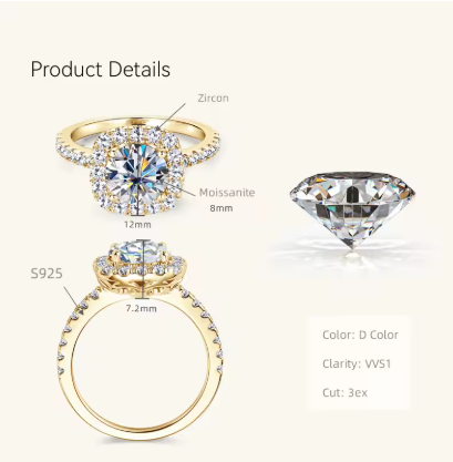 Jane -  Classic 2.0CT Round Moissanite Ring