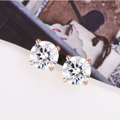 6.5mm 1 Carat Moissanite Stud Earrings