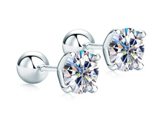 6.5mm 1 Carat Moissanite Stud Earrings