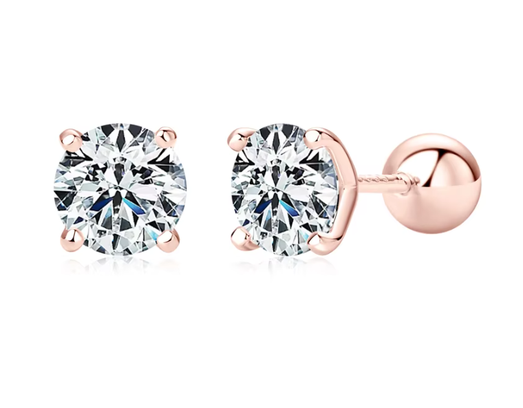 6.5mm 1 Carat Moissanite Stud Earrings