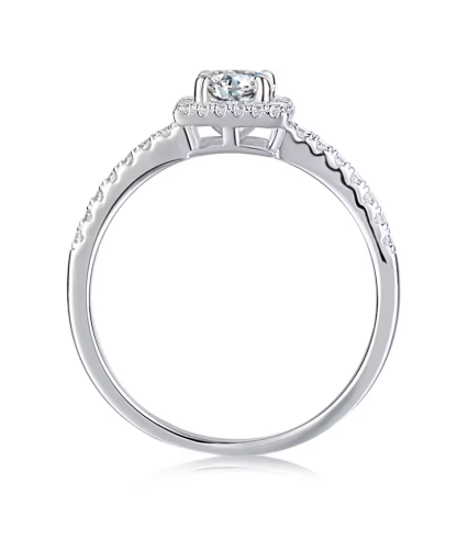 Rosie - Simple Square 5.0MM Moissanite Ring