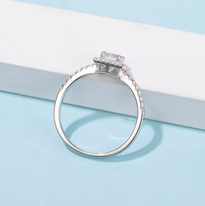 Rosie - Simple Square 5.0MM Moissanite Ring